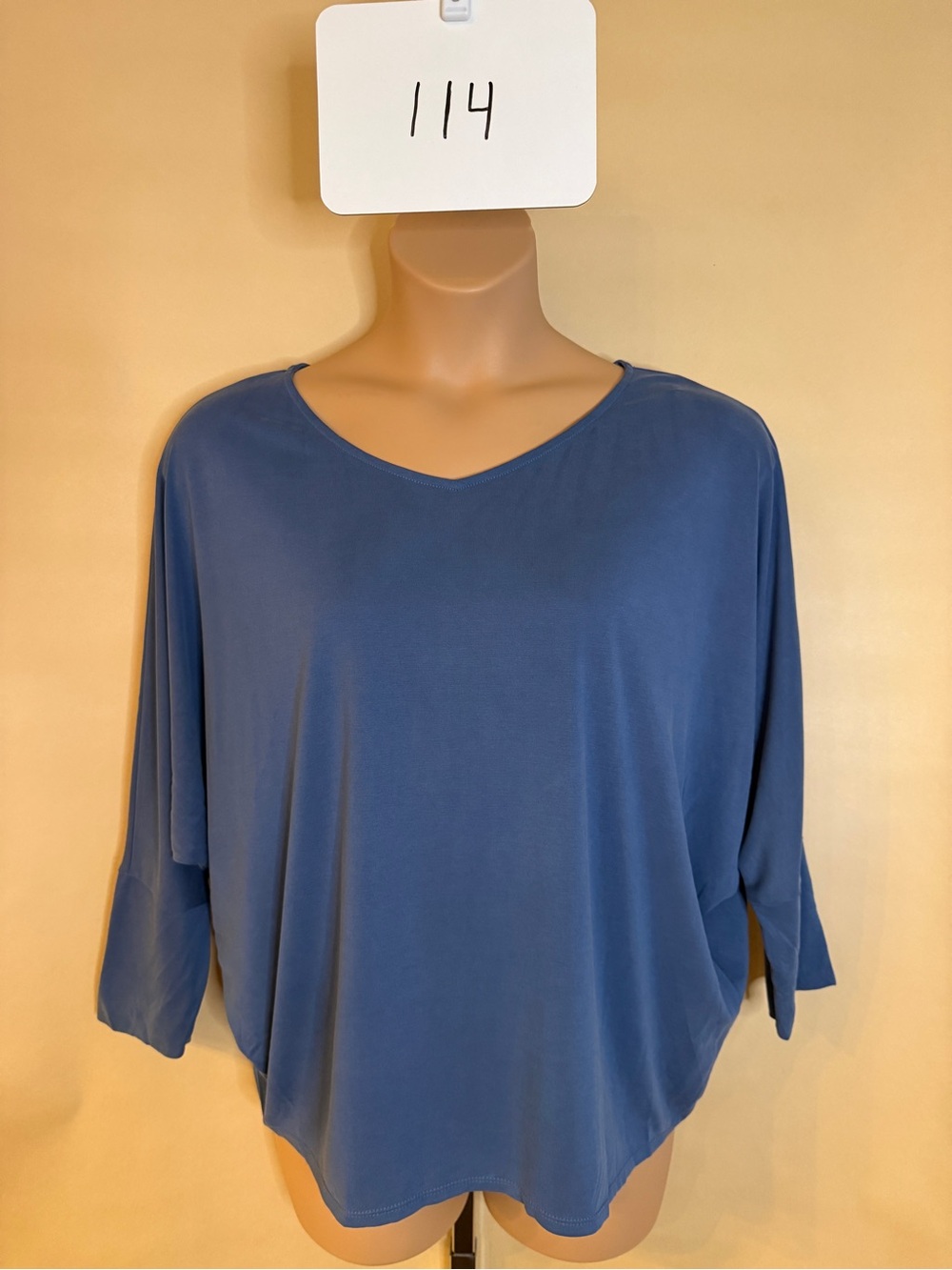 Chico’s Women's Relaxed V-Neck Top in Slate Blue